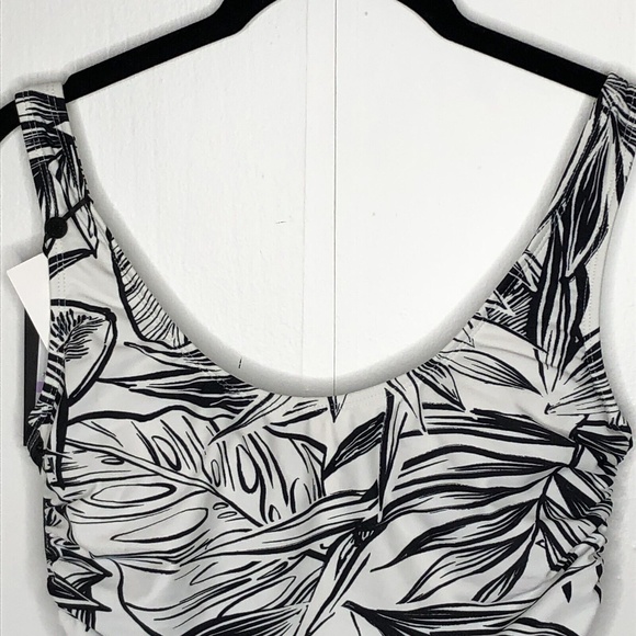 NWT DKNY Womens Black Printed Lined One Piece Swimsuit Size 6 Removable Pads - Picture 6 of 11